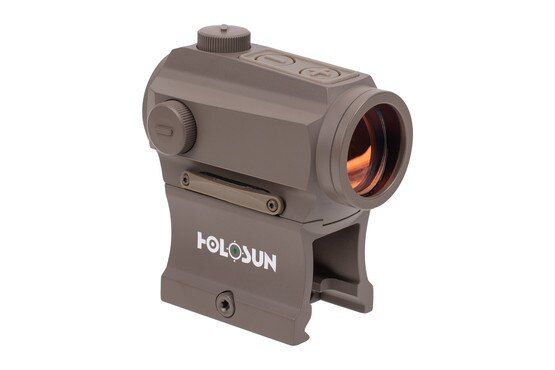Holosun HE403B-GR Elite Green Dot Sight has FDE 6061-T6 aluminum housing